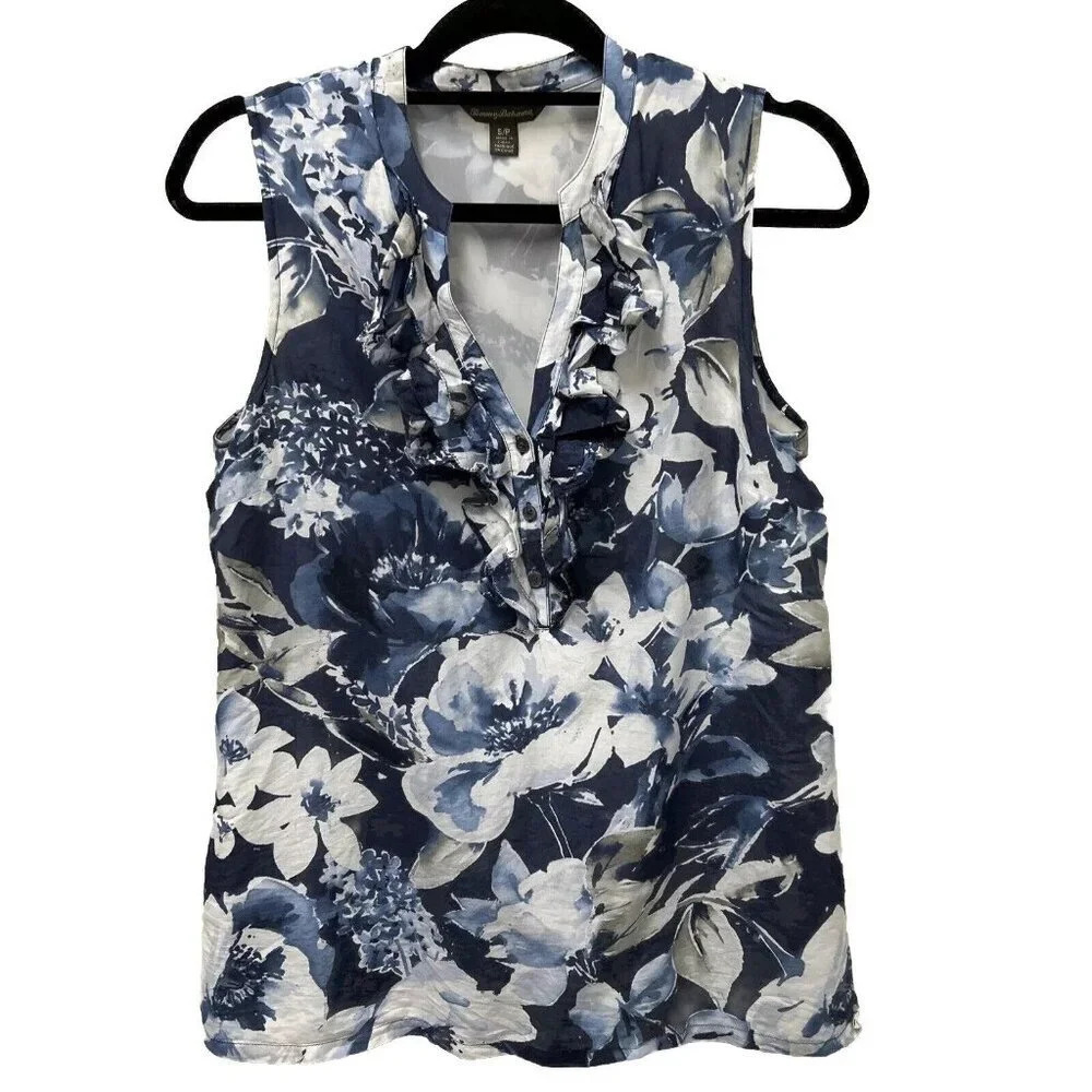 Tommy Bahama Blue Floral Blouse